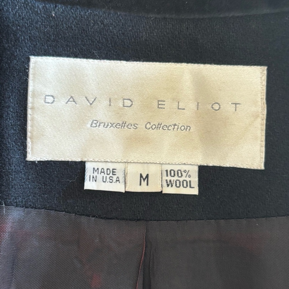 David Eliot Bruxelles Collection Vintage Women's Wool Oversized Blazer, Black, M - Picture 5 of 11